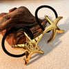 Stainless Steel Hair Ring Animal Starfish Ocean Style Electroplated Light Luxury Simple Highgrade Niche Metal Black Hair Accessories