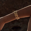 Stainless Steel Hammer Pattern Open Bracelet Electroplated Light Luxury Highend Geometric Style