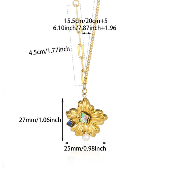 Stainless Steel Hammer Spiral Sun Pendant Necklace Electroplated Cross Chain Unisex