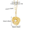 Stainless Steel Hammer Spiral Sun Pendant Necklace Electroplated Cross Chain Unisex