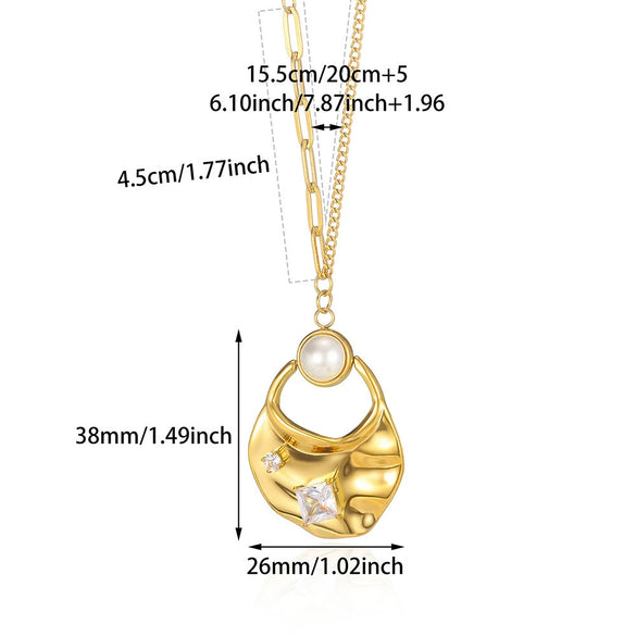Stainless Steel Hammer Spiral Sun Pendant Necklace Electroplated Cross Chain Unisex