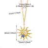 Stainless Steel Hammer Spiral Sun Pendant Necklace Electroplated Cross Chain Unisex