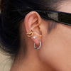 Stainless Steel Hammered Geometric Earrings For Women With Electroplating