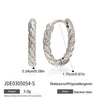 Stainless Steel Hammered Geometric Earrings For Women With Electroplating