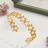 Stainless Steel Hammered Geometric Pattern Hollow Fivepointed Star Open Bracelet Jewelry For Women Electroplated