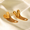 Stainless Steel Hammered Heartshaped Electroplated Earrings