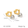 Stainless Steel Hammered Heartshaped Electroplated Earrings