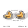 Stainless Steel Hammered Heartshaped Electroplated Earrings