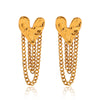 Stainless Steel Hammered Heartshaped Electroplated Earrings