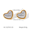 Stainless Steel Hammered Heartshaped Electroplated Earrings