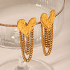 Stainless Steel Hammered Heartshaped Electroplated Earrings