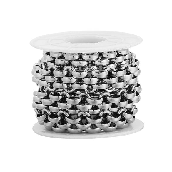 Stainless Steel Handmade Braided Thick Chain Necklace And Exaggerated Bracelet With 18K Electroplating