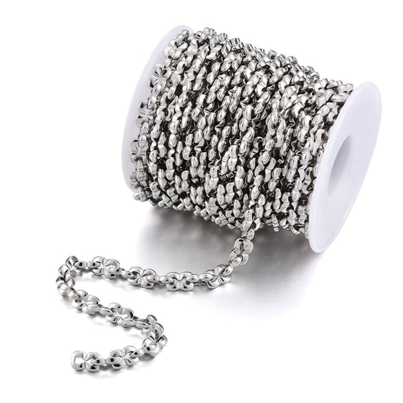 Stainless Steel Handmade Coffee Bean Keel Heart Oval Chain Necklace Bracelet With Electrolytic Brightening
