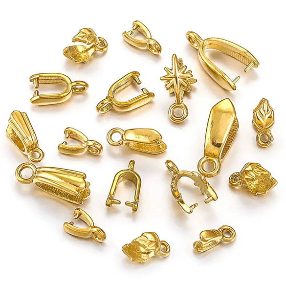 Stainless Steel Handmade Diy Pendant Necklace Earrings Accessories With Plated 18K Electroplating Melon Buckle