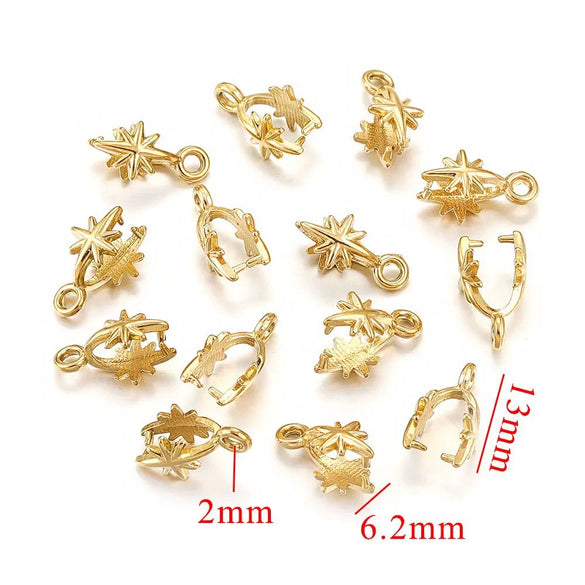 Stainless Steel Handmade Diy Pendant Necklace Earrings Accessories With Plated 18K Electroplating Melon Buckle