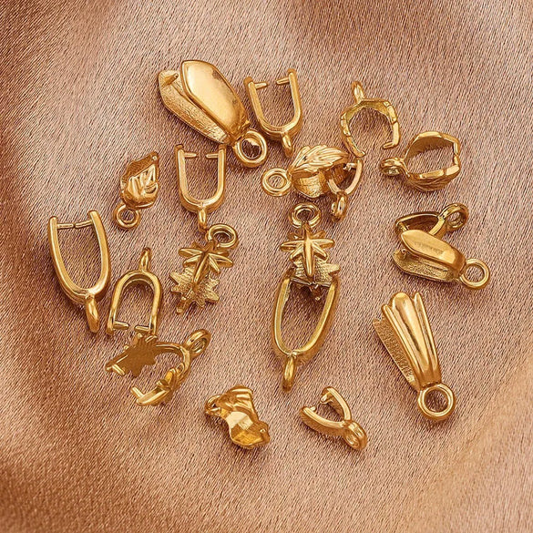 Stainless Steel Handmade Diy Pendant Necklace Earrings Accessories With Plated 18K Electroplating Melon Buckle