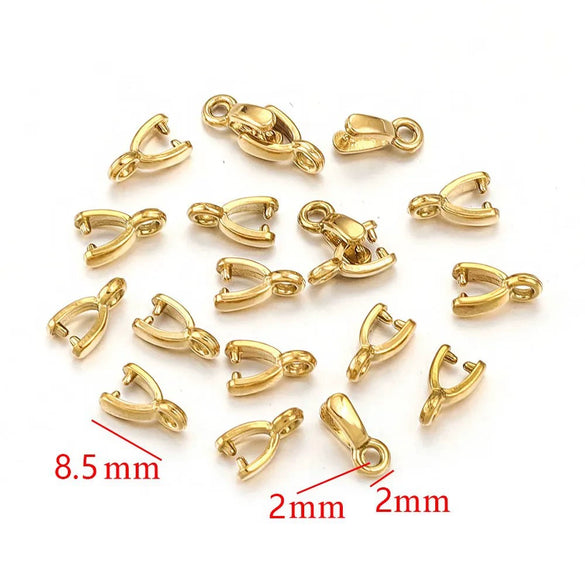 Stainless Steel Handmade Diy Pendant Necklace Earrings Accessories With Plated 18K Electroplating Melon Buckle