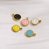 Stainless Steel Handmade Dripping Oil Smiley Small Pendant Accessories