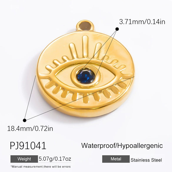Stainless Steel Handmade Electroplated Devil's Eye Pendant Jewelry Accessories For Women