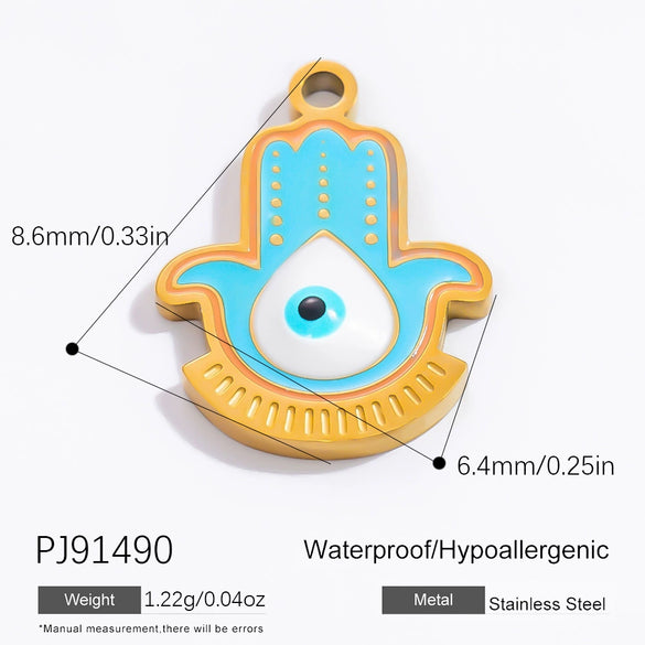 Stainless Steel Handmade Enamel Contrasting Color Magic Eye Hiphop Style Jewelry Accessories Pendant