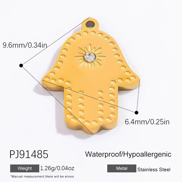 Stainless Steel Handmade Enamel Contrasting Color Magic Eye Hiphop Style Jewelry Accessories Pendant