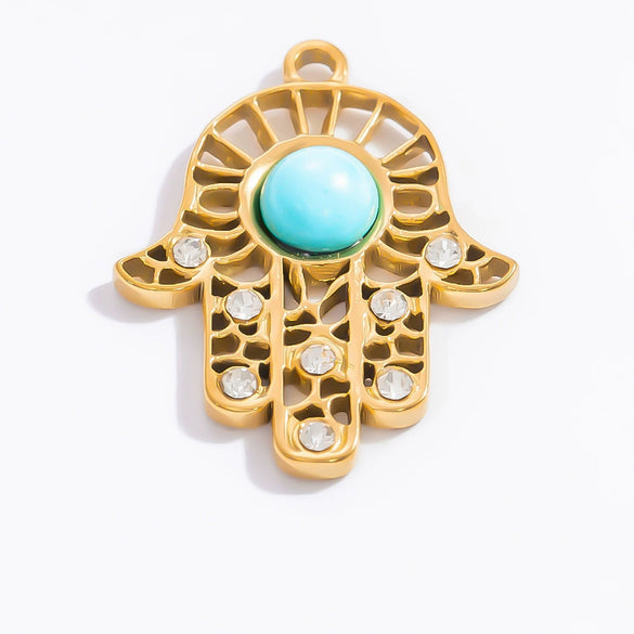 Stainless Steel Handmade Enamel Contrasting Color Magic Eye Hiphop Style Jewelry Accessories Pendant