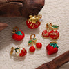 316L Stainless Steel Handmade Fruit Shaped Pendant Jewelry Strawberry Cherry Apple Electroplated Simple Style