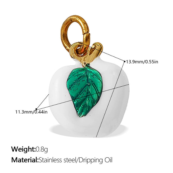 316L Stainless Steel Handmade Fruit Shaped Pendant Jewelry Strawberry Cherry Apple Electroplated Simple Style