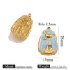 Stainless Steel Handmade Garden Oil Painting Round Wind Pendant Necklace And Bracelet Accessories With Electroplating