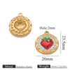 Stainless Steel Handmade Garden Oil Painting Round Wind Pendant Necklace And Bracelet Accessories With Electroplating