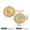 Stainless Steel Handmade Garden Oil Painting Round Wind Pendant Necklace And Bracelet Accessories With Electroplating