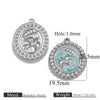 Stainless Steel Handmade Garden Oil Painting Round Wind Pendant Necklace And Bracelet Accessories With Electroplating