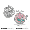 Stainless Steel Handmade Garden Oil Painting Round Wind Pendant Necklace And Bracelet Accessories With Electroplating