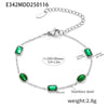 316L Stainless Steel Handmade Inlaid Emerald Zircon Necklace And Bracelet Light Luxury Electroplated For Women