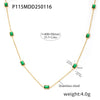 316L Stainless Steel Handmade Inlaid Emerald Zircon Necklace And Bracelet Light Luxury Electroplated For Women