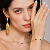 316L Stainless Steel Handmade Inlaid Emerald Zircon Necklace And Bracelet Light Luxury Electroplated For Women
