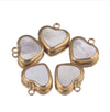 Stainless Steel Handmade Jewelry Accessories Natural Shell Peach Heart Pendant For Necklace And Earrings With Electroplating