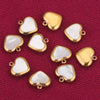 Stainless Steel Handmade Jewelry Accessories Natural Shell Peach Heart Pendant For Necklace And Earrings With Electroplating