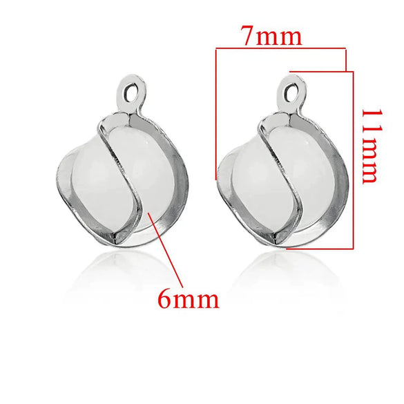 Stainless Steel Handmade Jewelry Accessories With Cat's Eye Stone Twist Flower Pendant And Electroplating Treatment
