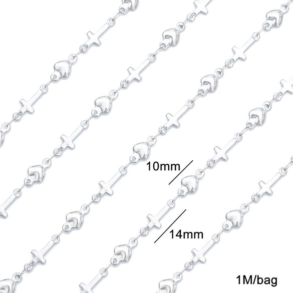 Stainless Steel Handmade Jewelry Accessories With Cross And Beaded Design For Necklace And Bracelet