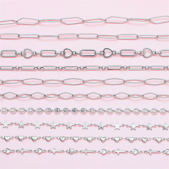 Stainless Steel Handmade Jewelry Accessories With Cross And Beaded Design For Necklace And Bracelet