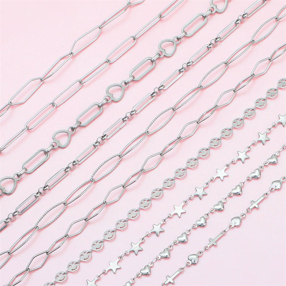 Stainless Steel Handmade Jewelry Accessories With Cross And Beaded Design For Necklace And Bracelet