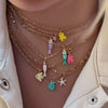 Stainless Steel Handmade Ocean Element Starfish Pendant Necklace With Electroplating For Women