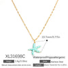Stainless Steel Handmade Ocean Element Starfish Pendant Necklace With Electroplating For Women