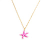 Stainless Steel Handmade Ocean Element Starfish Pendant Necklace With Electroplating For Women