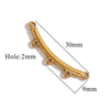 Stainless Steel Handmade Porous Curved Trinket Connector Jewelry Making Raw Material With 18K Electroplating