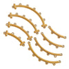 Stainless Steel Handmade Porous Curved Trinket Connector Jewelry Making Raw Material With 18K Electroplating