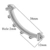 Stainless Steel Handmade Porous Curved Trinket Connector Jewelry Making Raw Material With 18K Electroplating