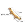 Stainless Steel Handmade Porous Curved Trinket Connector Jewelry Making Raw Material With 18K Electroplating
