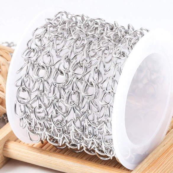Stainless Steel Handmade Punk Three Dimensional Petal Jewelry Chain For Men And Women